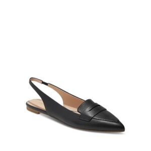 JACK ROGERS Womens Black Penny Keeper Pennie Toe Slip On Leather Slingback 9 M